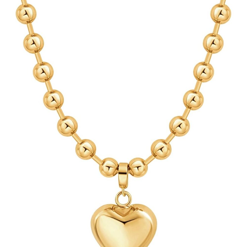 18K Gold Plated Pendant Necklace Medallion Coin Heart Y Shaped Chain Toggle Neck